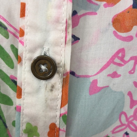 Lilly Pulitzer Women S Floral Bright Color Button Long Sleeve Resort Beach *READ - Picture 5 of 7
